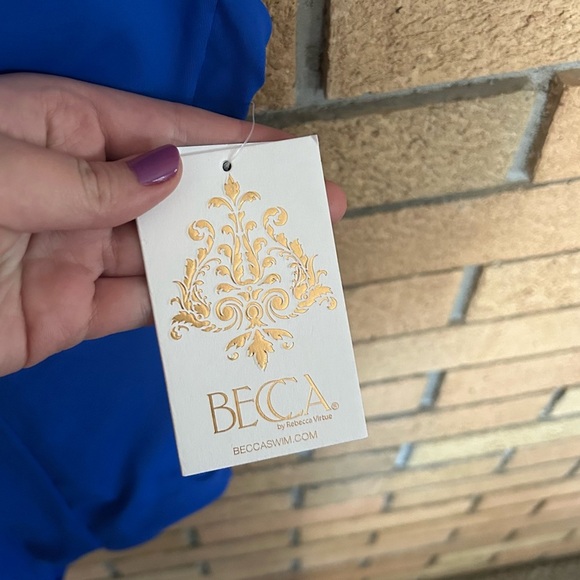 NWT BECCA Women's Color Code V-Wire One-Piece Swimsuit Ultra Marine Blue Large - Picture 4 of 7